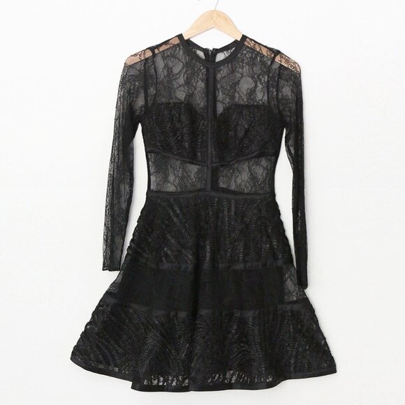 NEW Alexis Adal Dress S Black Sheer Lace Dark Romantic Whimsigoth Fairy $715 - Picture 3 of 16